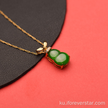 Rengê kesk a kesk jadeite Cucurbit Pendant Charms